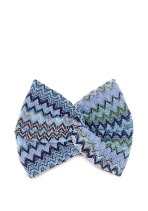 Missoni zigzag-knit twisted headband - Blue