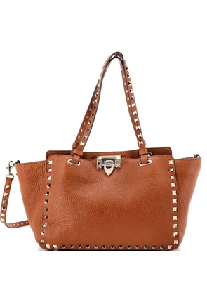 Valentino Garavani Pre-Owned Rockstud Pebbled Leather Small tote bag - Brown