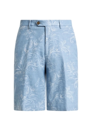 ETRO jacquard-motif denim shorts - Blue