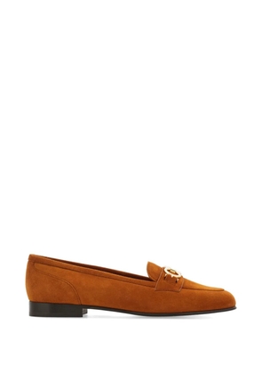 Ferragamo Gancini ornament moccasins - Brown