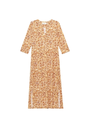 MALIPARMI shell-print midi dress - Orange