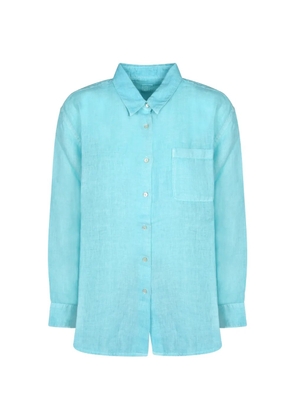 120% Lino chest-pocket shirt - Blue