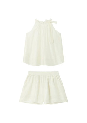 b+ab bow-detail sleeveless blouse and shorts set - Neutrals
