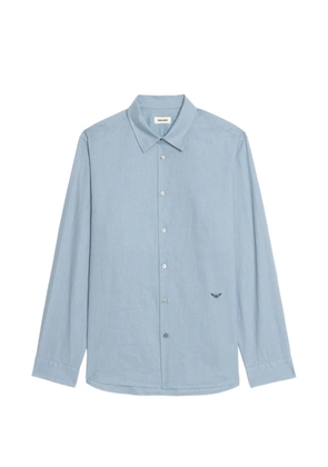 Zadig&Voltaire Sid embroidered-logo shirt - Blue
