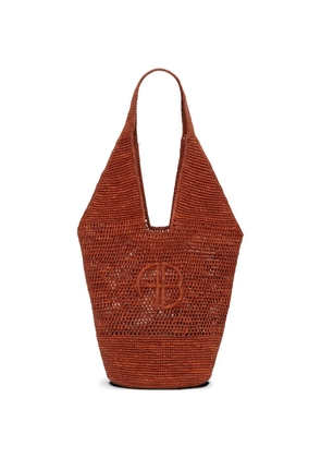 ANINE BING Leah logo raffia tote bag - Red