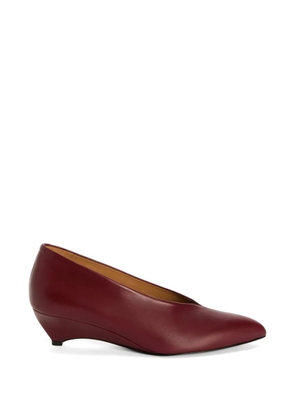 Jil Sander pointed-toe leather pumps - Red