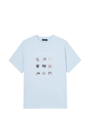 tout a coup cat-print T-shirt - Blue