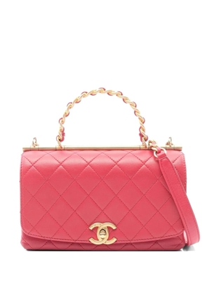 CHANEL Pre-Owned 2020-2021 matelassé top handle shoulder bag - Pink