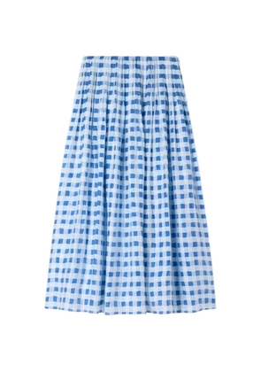 SANDRO check-pattern Gingham long skirt - White