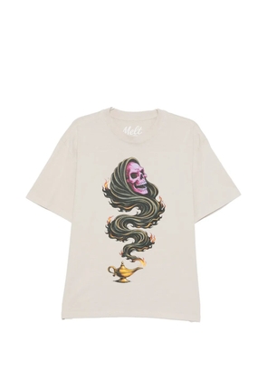 Melt skull-printed T-shirt - Neutrals