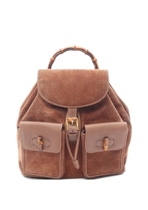 Gucci Pre-Owned 2000s Bamboo suede backpack - Brown