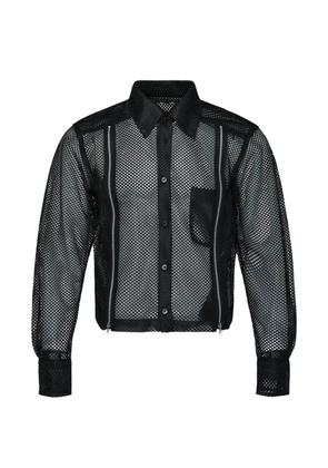 Comme des Garçons Homme Plus zip-detail mesh shirt - Black