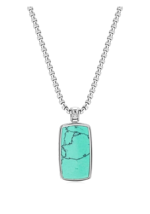 Nialaya Jewelry turquoise dog-tag necklace - Silver