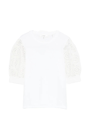 FRAME The Solstice broderie-anglaise puff-sleeve T-shirt - White