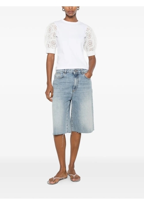 FRAME The Solstice broderie-anglaise puff-sleeve T-shirt - White