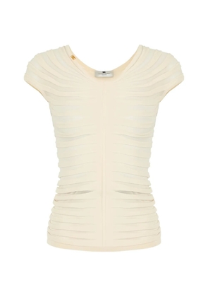 Elisabetta Franchi embossed fan-pattern top - Neutrals