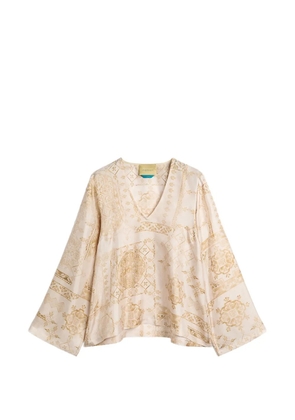 MOMONÌ printed silk-twill blouse - Neutrals