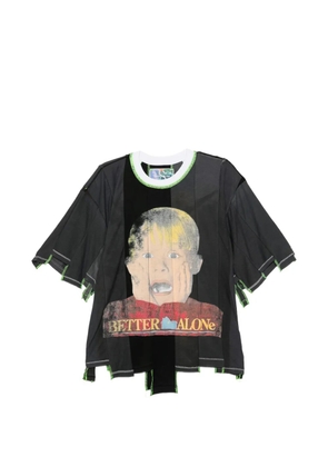 Better with Age graphic-print panelled T-shirt - Black