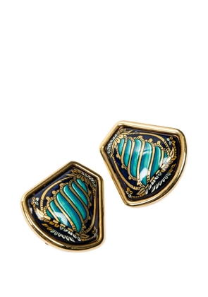 Hermès Pre-Owned enamelled geometric earrings - Gold