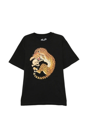 Melt leopard-printws T-shirt - Black