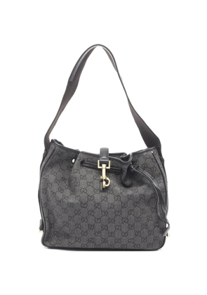 Gucci Pre-Owned 2010s GG pattern leather-trim tote bag - Black