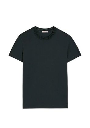 Moncler crochet-trim T-shirt - Blue
