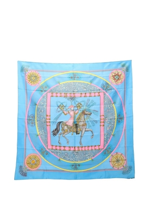 Hermès Pre-Owned 2010s Feux D'Artifice square-shape scarf - Blue