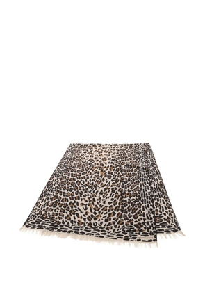 Hermès Pre-Owned 2000s leopard-print shawl - Neutrals