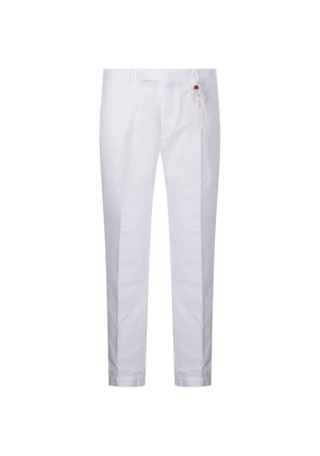 Santaniello pleated tapered trousers - White