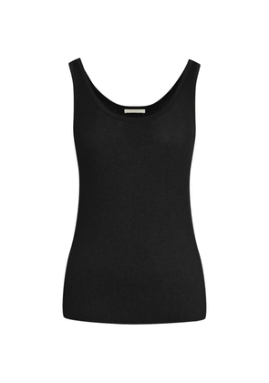 12 STOREEZ Lattice ribbed tank top - Black