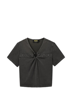Mini Cream stud-embellished heart-ring cotton T-shirt - Grey