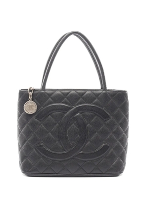 CHANEL Pre-Owned 2000-2002 Medallion Tote Caviar-leather tote bag - Black
