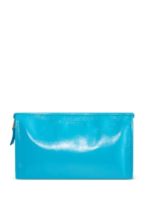 Willy Chavarria Chilango patent-leather clutch bag - Blue