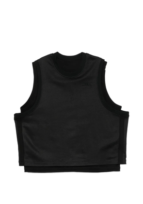 Juun.J layered logo-plaque vest - Black