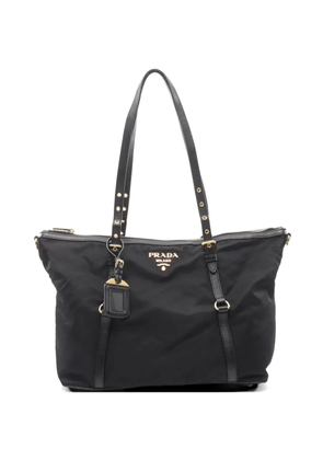 Prada Pre-Owned 00s leather-trim tote bag - Black