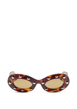 VALENTINO GARAVANI EYEWEAR oval acetate sunglasses - Brown