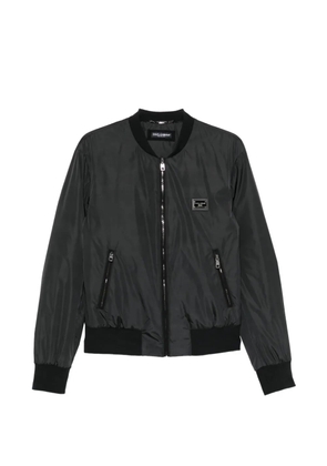 Dolce & Gabbana logo-plaque bomber jacket - Black