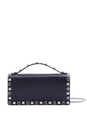 Valentino Garavani Rockstud crystal-embellished shoulder bag - Blue