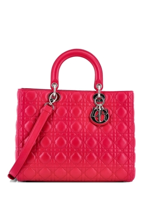 Christian Dior Pre-Owned Lady Dior Bag Cannage Quilt Lambskin Large tote bag - Pink