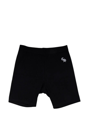 Chrome Hearts logo-embroidered ribbed biker shorts - Black