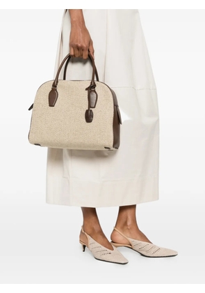 The Row India leather-trim tote bag - Neutrals