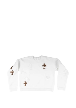 Chrome Hearts leopard-print flooded-patch sweatshirt - White