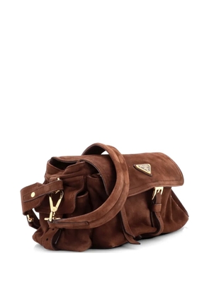 Prada Pre-Owned Explore Suede Medium shoulder bag - Brown