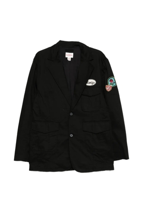 KAMIYA patch-detail single-breasted jacket - Black