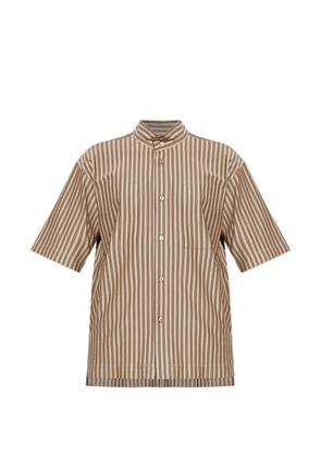 Homme Plissé Issey Miyake striped short-sleeves shirt - Brown