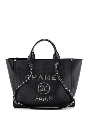 CHANEL Pre-Owned Deauville Studded Caviar Small tote bag - Black