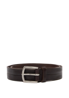 Orciani ribbed-detailing leather belt - Brown