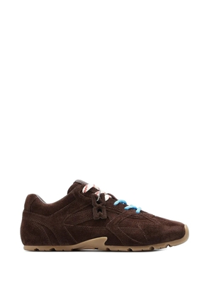 Nokwol Atlas suede lace-up sneakers - Brown