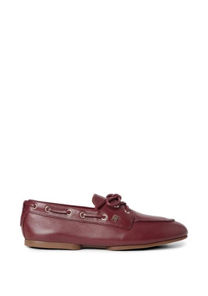 Tommy Hilfiger lace-up leather loafers - Red