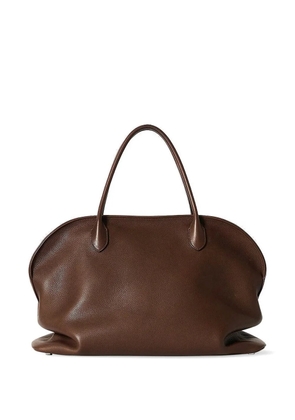 The Row Agnes 15 grained leather tote bag - Brown